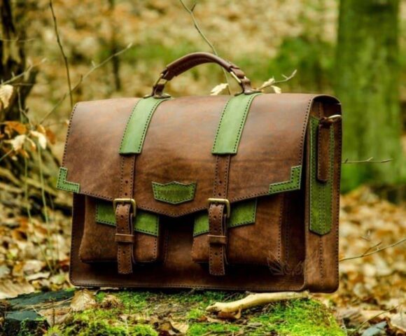 Выкройка портфель из кожи