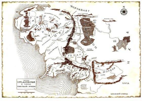 Карта средиземья толкиена в хорошем качестве