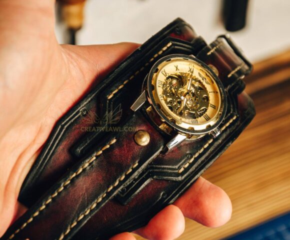 Выкройка ремешка для часов из кожи