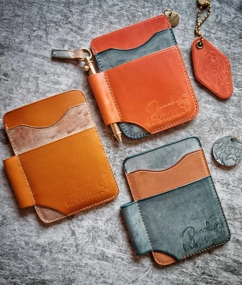 Выкройка кожаный картхолдер с держателем