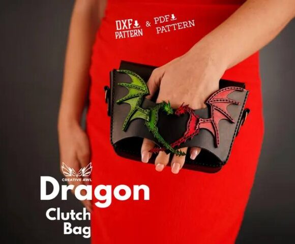 Выкройка сумка клатч с драконом