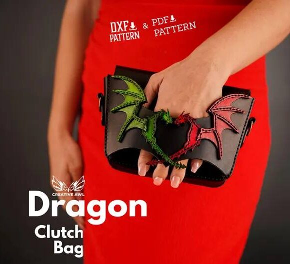Выкройка сумка клатч с драконом