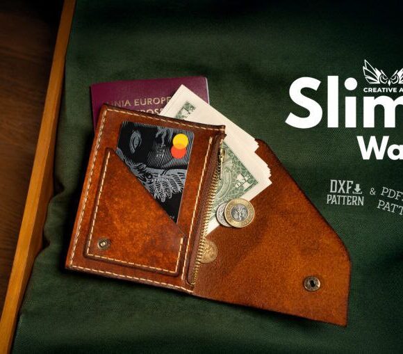 Тонкий кошелёк новая выкройка из кожи от Креатив