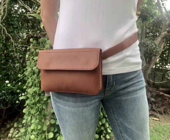 Выкройка кожаная поясная сумка универсальная как на плечо так и на ремень