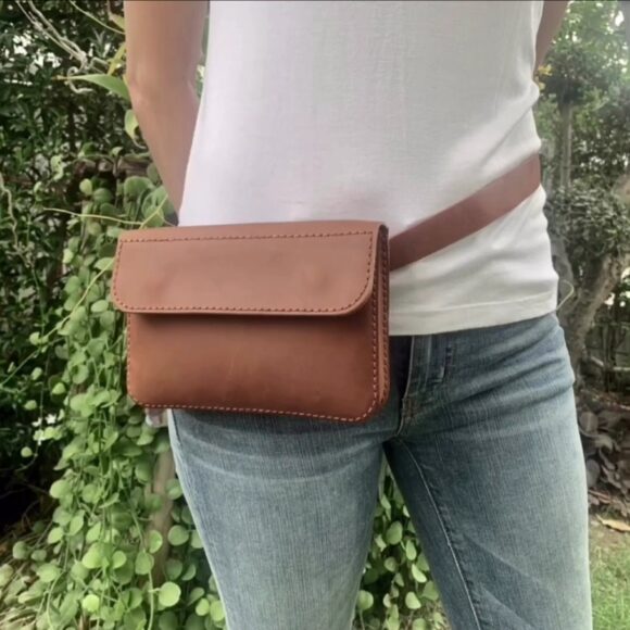 Выкройка кожаная поясная сумка универсальная как на плечо так и на ремень