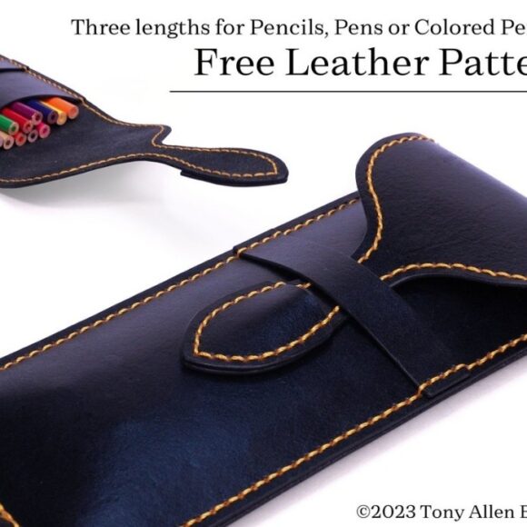 Выкройка простой из кожи пенал для ручек
