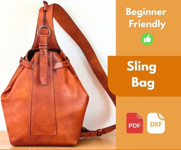 Кожаная сумка слинг выкройка PDF из кожи скачать