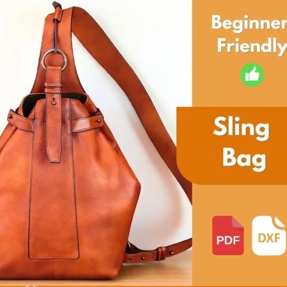 Кожаная сумка слинг выкройка PDF из кожи скачать
