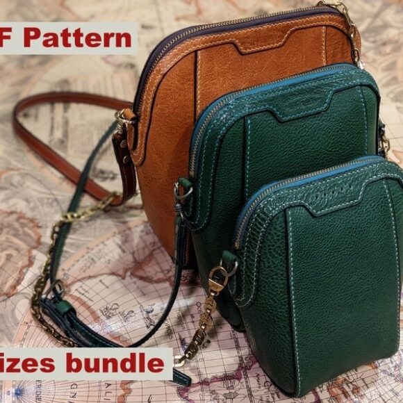 Выкройка три сумки из кожи одна модель разные размеры