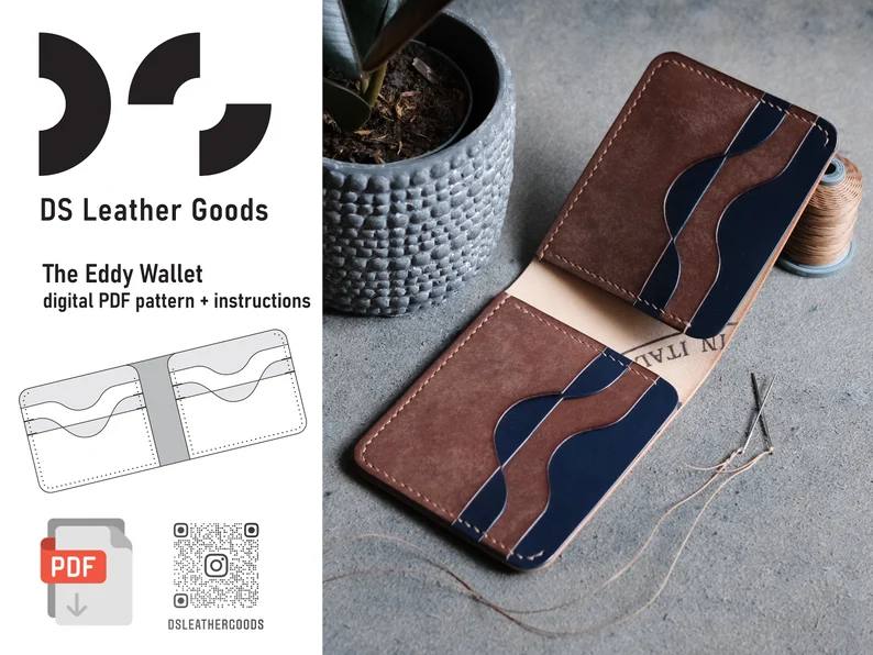 Выкройка для кожевников бифолд портмоне от DS Leather Goods