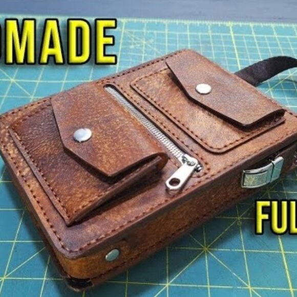 Выкройка мужская кожаная сумочка через плечо мессенджер. Удобная практичная и стильная