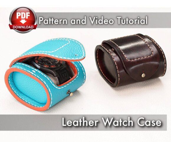Выкройка футляр из кожи для наручных часов. Элегантный чехол для ваших часиков