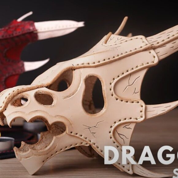 Выкройка маска череп дракона