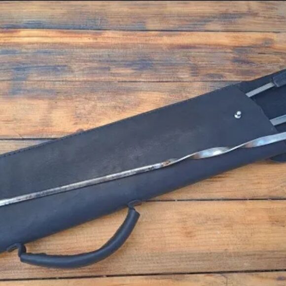 Чехол для шампуров из кожи толщиной 2-2.5 мм и пробойник 5мм выкройка от мастера из кожи и ткани