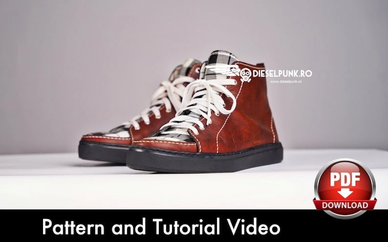 Кеды из кожи выкройка с элементами ткани