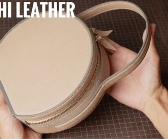 Круглая сумочка выкройка из кожи от Mechi Leather