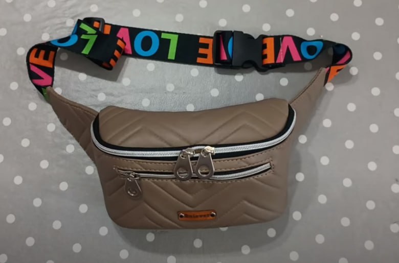 Выкройка поясной сумки из кожи с тканевым подкладом