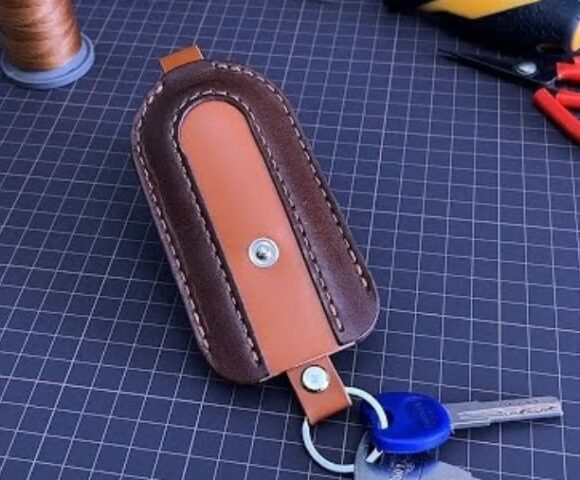 Простая ключница выкройка из кожи