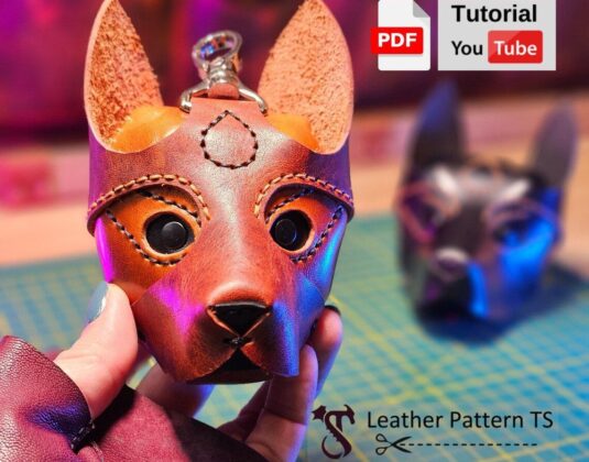 Выкройка брелок подвес он может применятся как чехол голова собаки