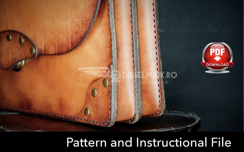 Портфель из кожи с ремнём