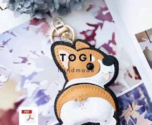 Брелок собачка выкройка для кожевников из кожи