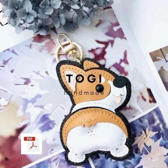 Брелок собачка выкройка для кожевников из кожи