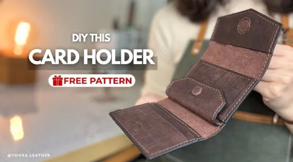 Кожаный картхолдер тройного сложения с монетницей выкройка