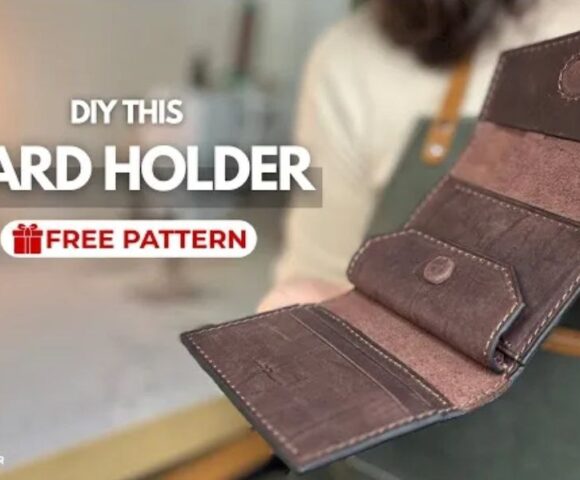Кожаный картхолдер тройного сложения с монетницей выкройка