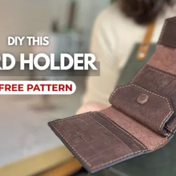 Кожаный картхолдер тройного сложения с монетницей выкройка