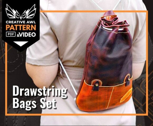 Рюкзак сумка из кожи и канваса для обуви выкройка