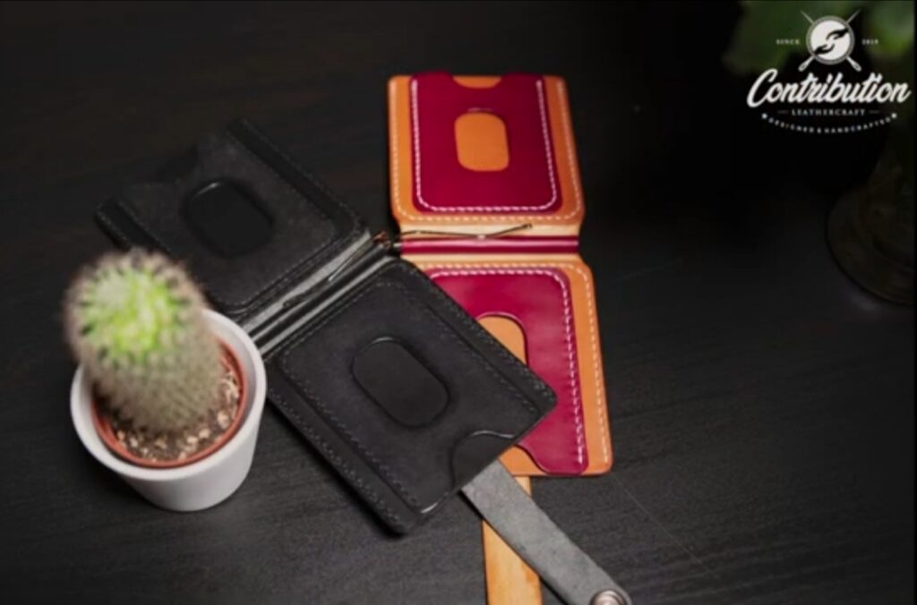 Выкройка кожаного зажима для купюр и карт