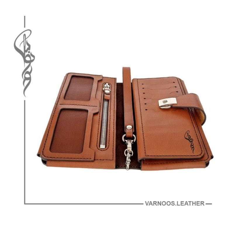 Клатч с отделами из кожи