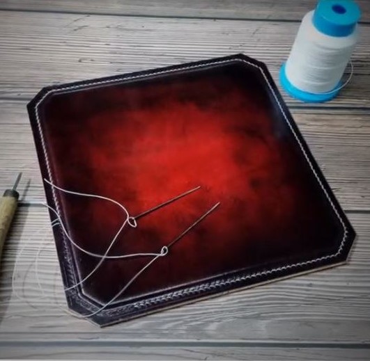 Выкройка коврика из кожи и ткани для мыши